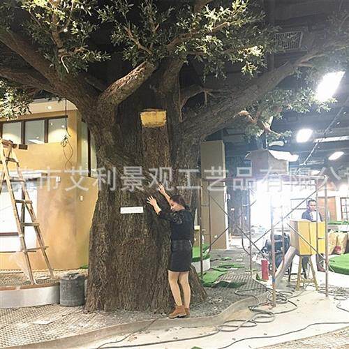 橄榄树绿植北欧风客厅酒店装饰树盆景人造大型塑料假树