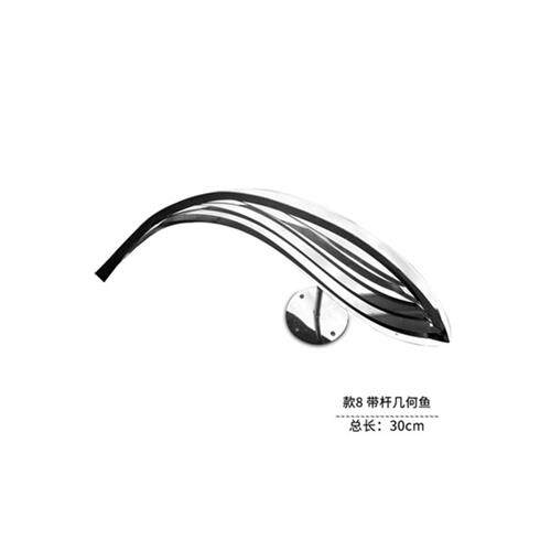 不锈钢海豚鱼雕塑摆件售楼部庭院水池水景装置艺术品镜面镜面鱼