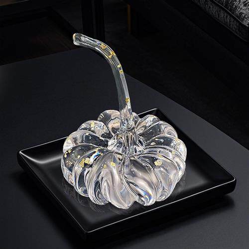 轻奢高级感透明树脂水晶小南瓜客厅桌面家居电视柜玄关装饰品摆件