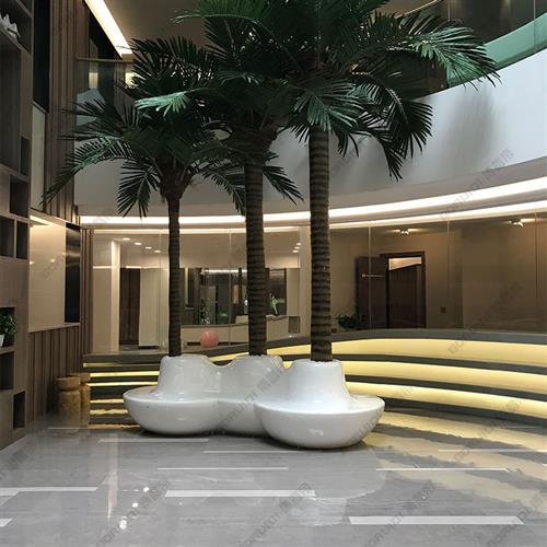 户外玻璃钢树池异形坐凳公园座椅长条凳围树休闲椅玻璃钢花坛美陈