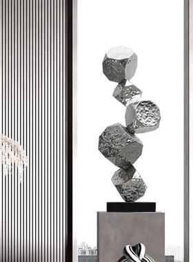 客厅不锈钢金属装置摆设售楼处艺术雕塑酒店走道大型落地抽象摆件