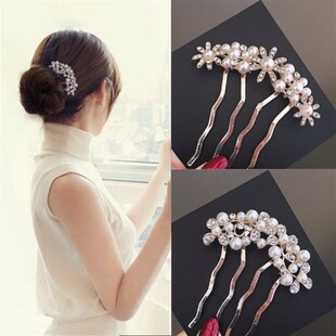 极速脑后勺掐子发卡倒插梳盘头发用的叉梳神器发饰高端梳子式发夹