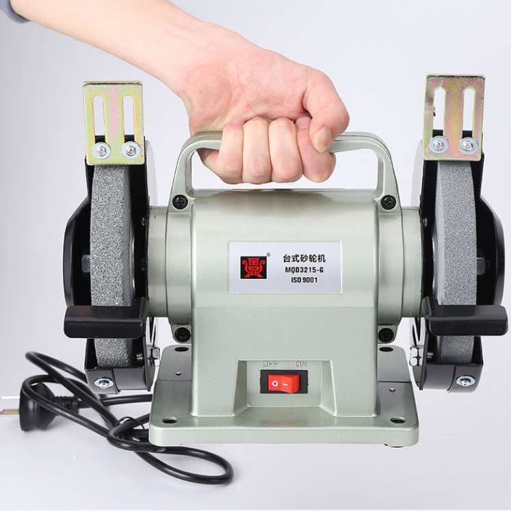 小型手提式台式砂轮机微型家用多功能6寸磨刀抛光机mqd3215-g