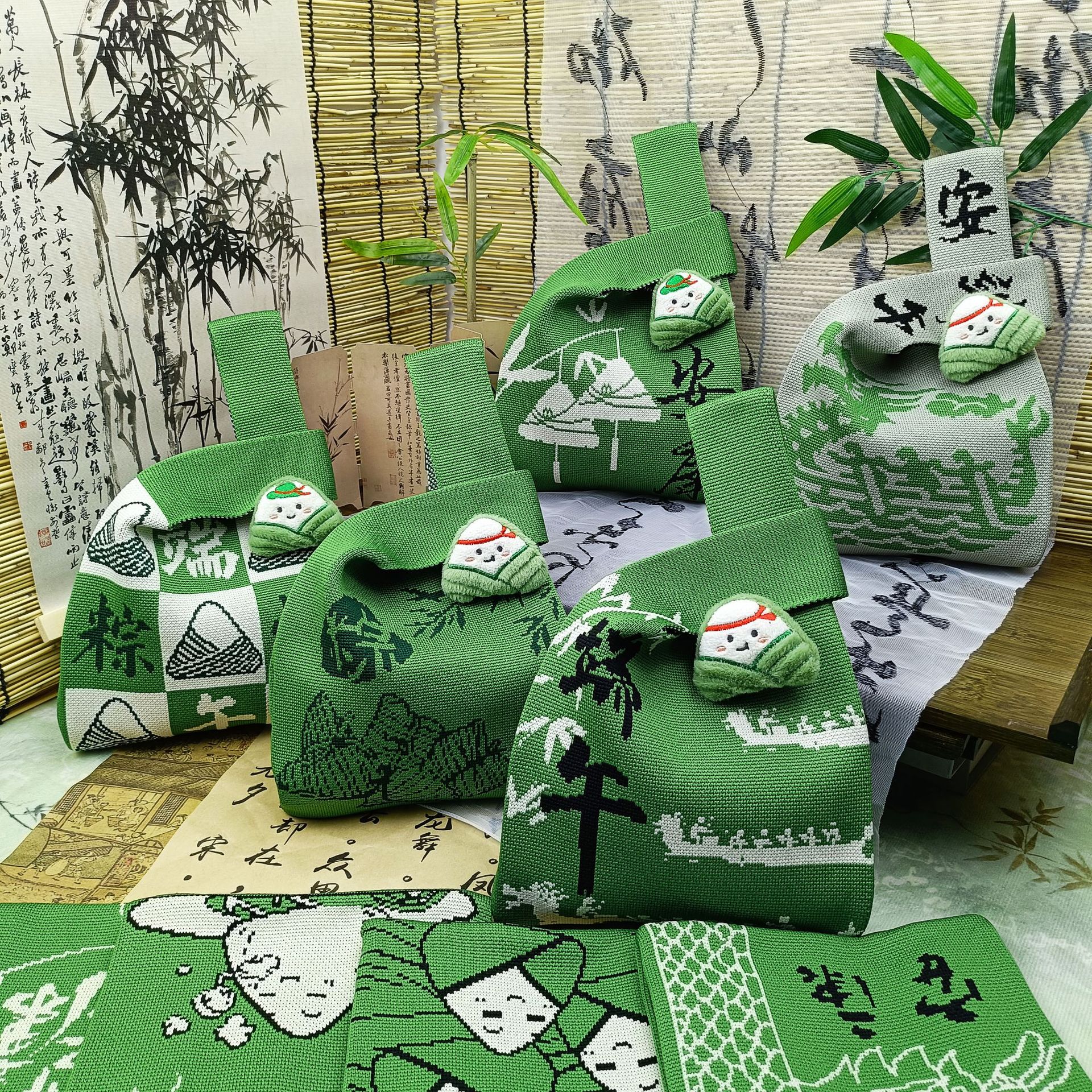 端午节礼品袋粽子针织包手提包女