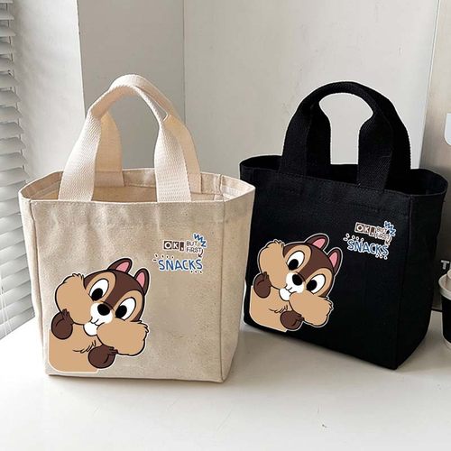 卡通手提帆布包女大容量便当包