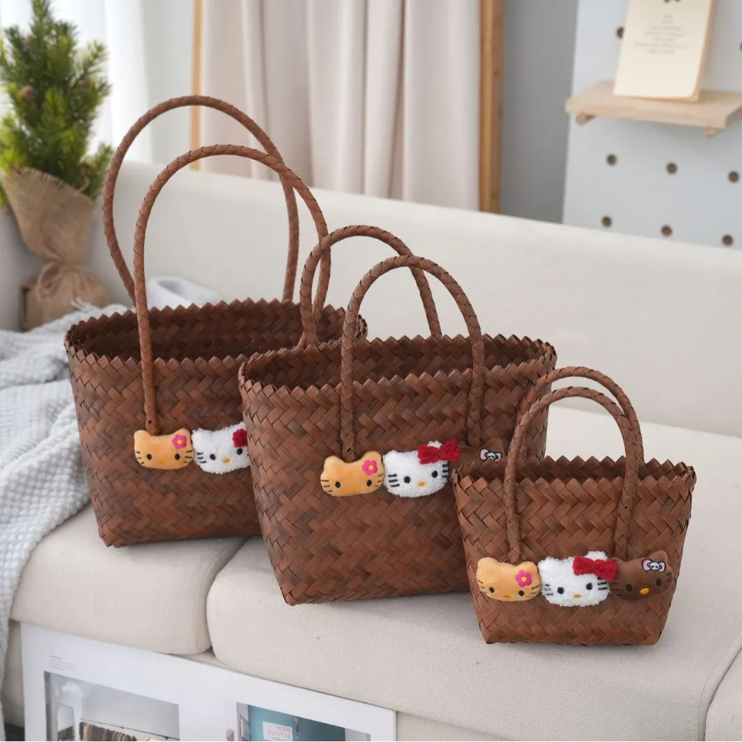 编织手提菜篮包复古提篮单肩包女