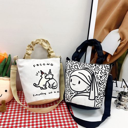 斜挎水桶帆布包大容量杂物收纳包