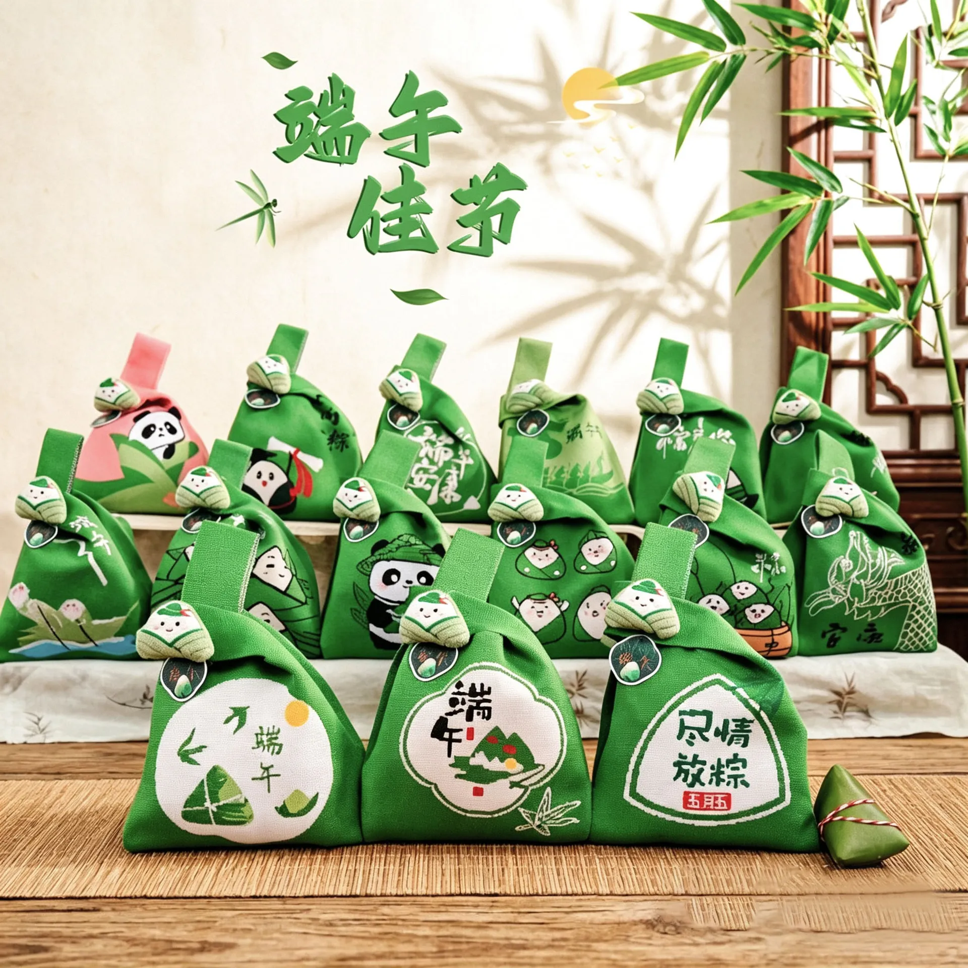 端午节针织粽子鸭蛋礼品袋手拎包