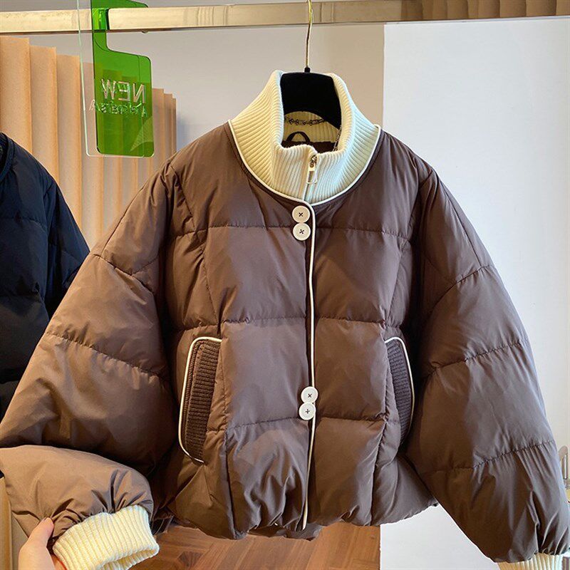 速发大码洋025冬季新款棉服胖妹妹小个子短2欧货款气面包服外套