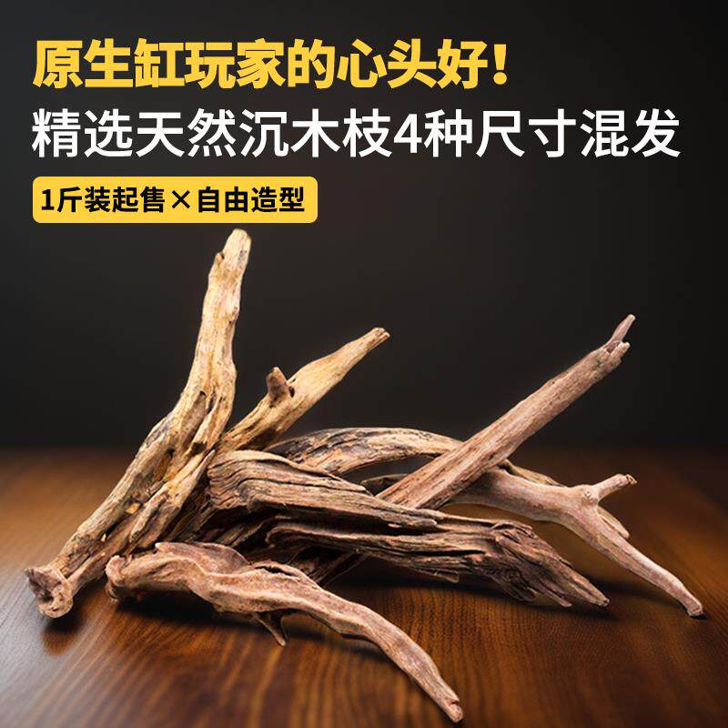现货南美缸造景沉木枝p条散装木头紫柚木天然树根枯木懒人新手入