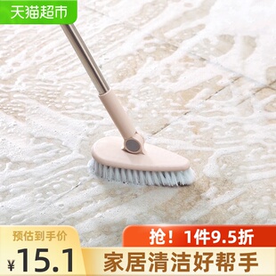 速发长柄去死板瓷子洗卫生间硬毛长把清洁神器刷砖地角随机色1把