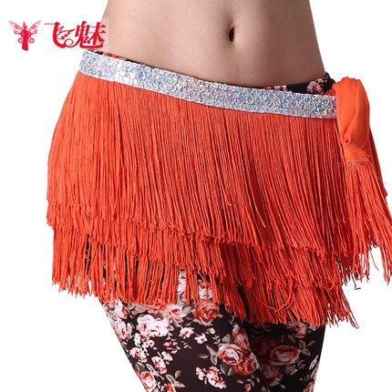 速发肚三舞加密流苏腰链臀巾皮层流苏银带腰链腰封舞蹈服腰巾屁巾