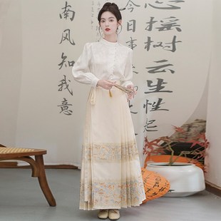 速发可以中上班的新穿式改良汉服成人中国风马面裙套装日常通勤