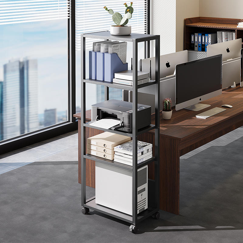 速发印表机置物架推滑轮小移动可带车一体主机壳底座台式电脑主机