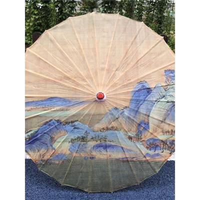 速发伞手动舞蹈演出服纸汉道具古典伞千里江山图古风伞油古装拍照