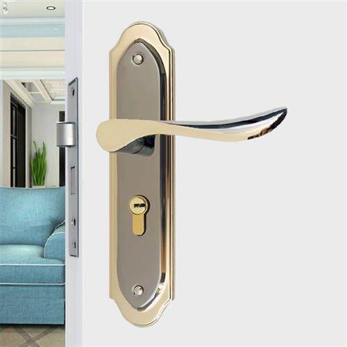 简欧金色门锁室内卧室便宜房门锁两面孔眼家用五金门把手锁具170