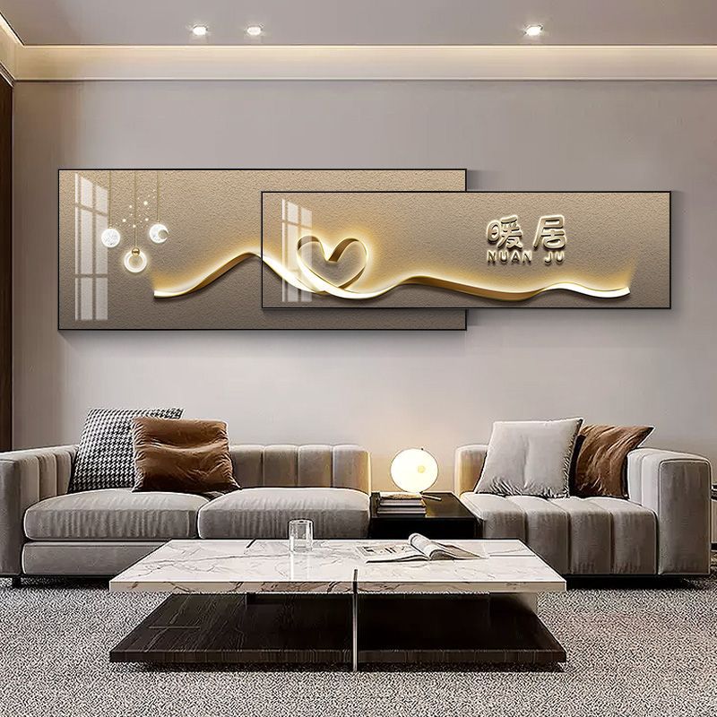 麓r轻奢现代简约高档客厅装饰画沙发背景墙挂画卧室床头暖居叠加