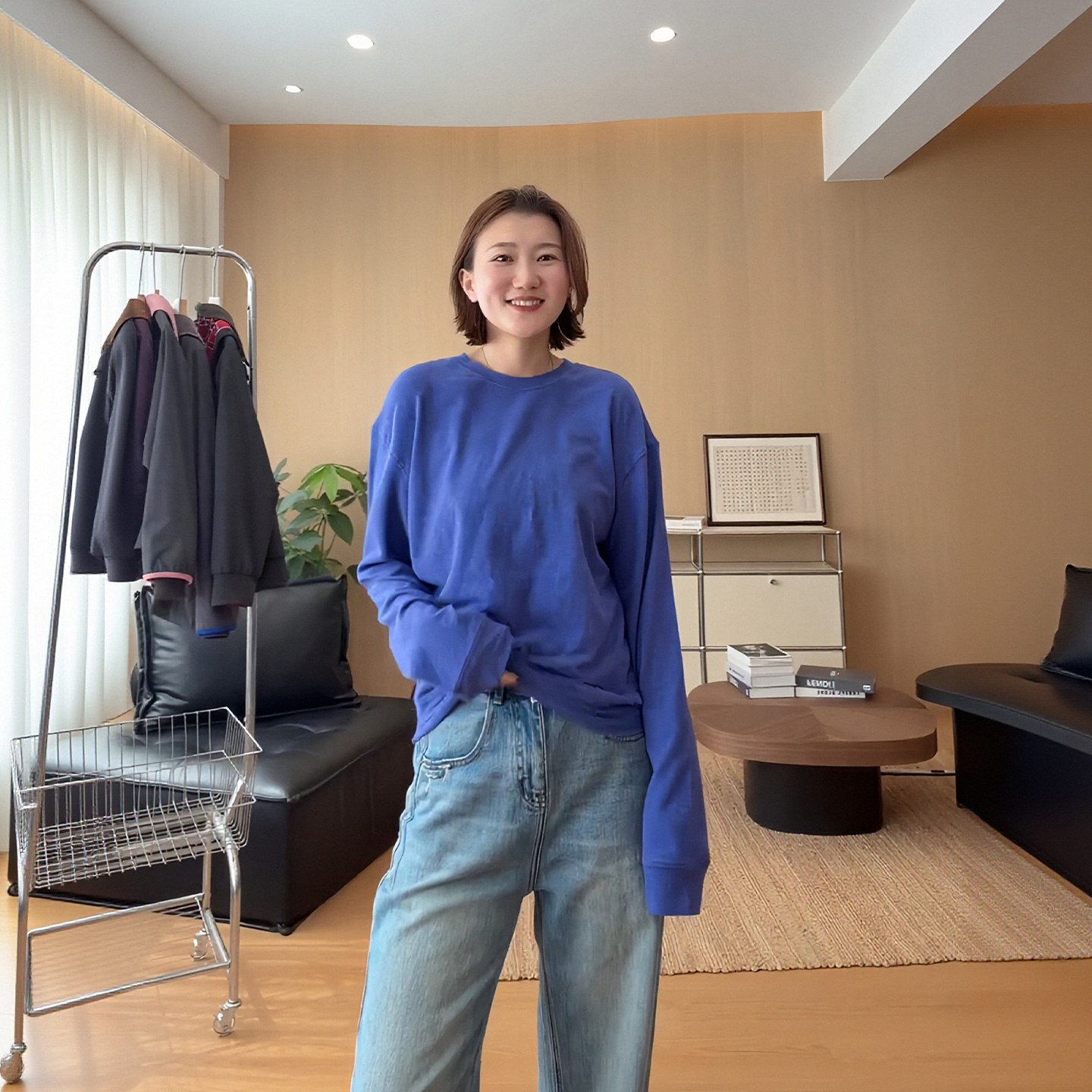 AJDE｜小奶糕软糯糯纯色长袖T恤图片