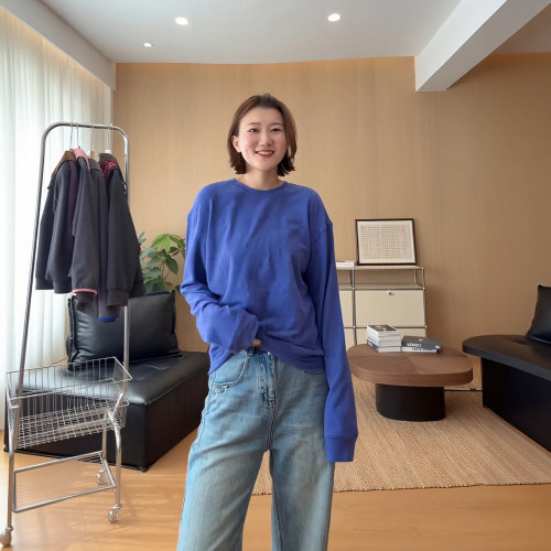 AJDE｜小奶糕软糯糯纯色长袖T恤