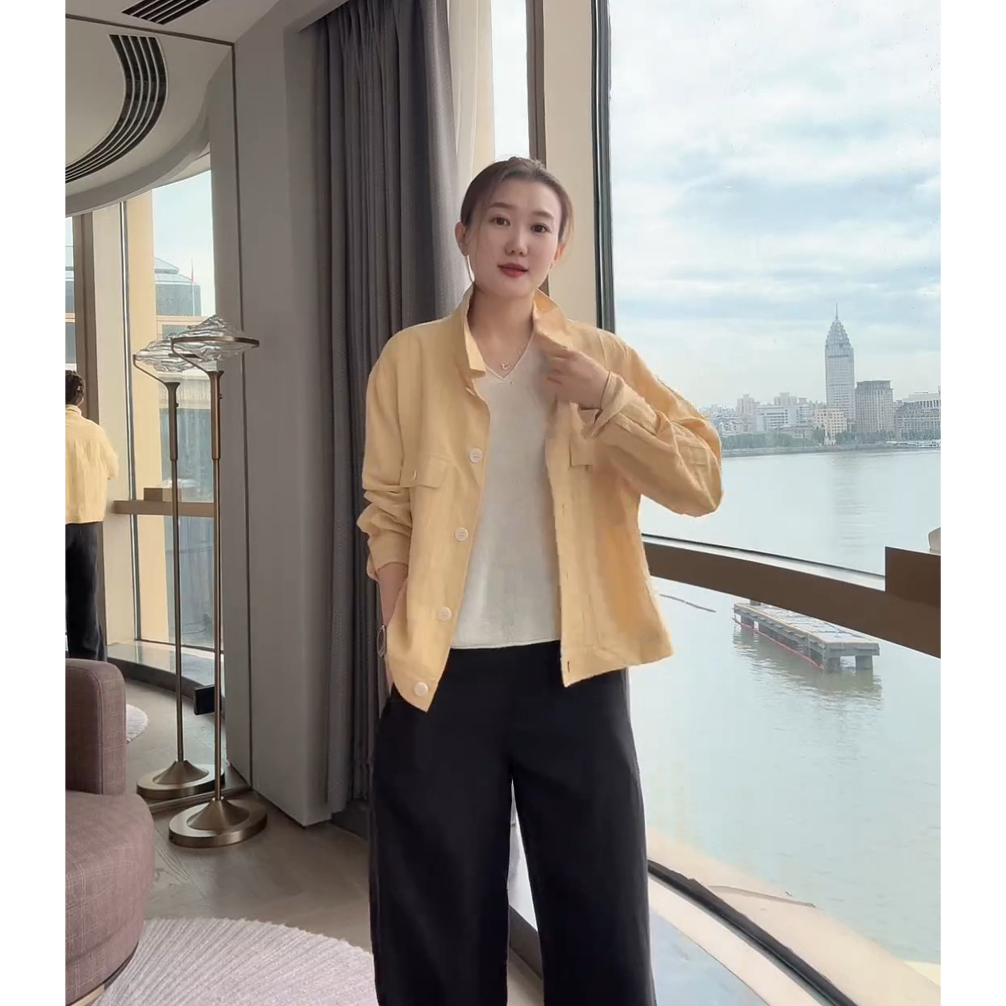 AJDE｜天丝亚麻肌理夹克外套