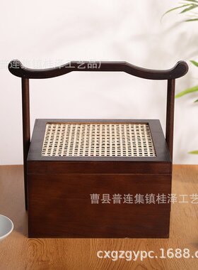 复古提篮春节端午节中秋节礼品包装木质盒子家用干果水果企业茶叶