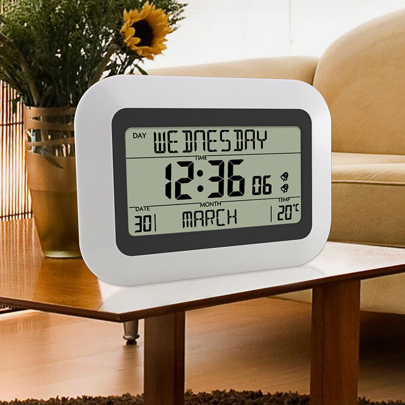跨境亚马逊专供欧美LCD钟数字月份星期全显示客厅卧室书房礕挂钟,家居饰品,台钟/闹钟,淘宝优惠券,粉丝福利购,淘宝优惠卷