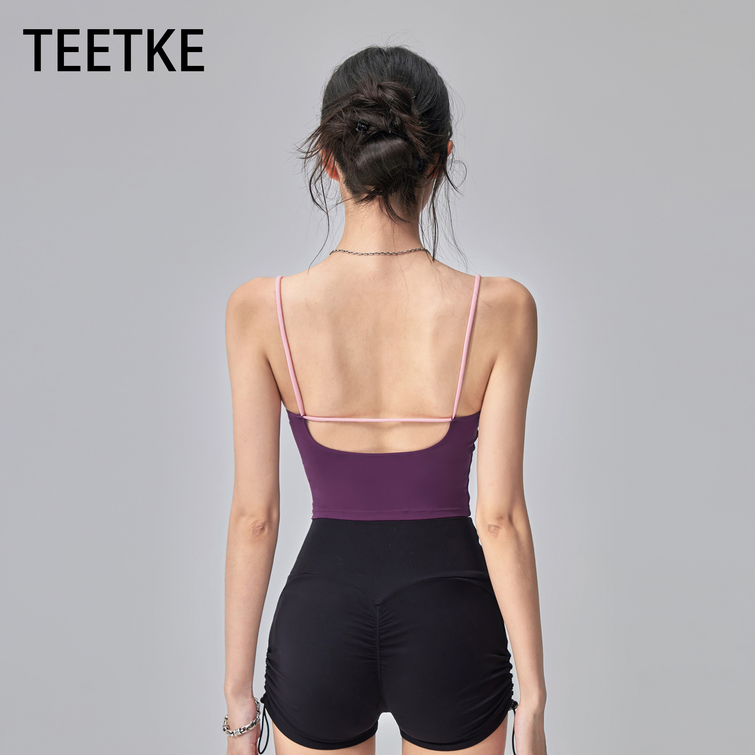 TEETKE撞色美背运动背心