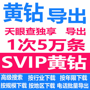 天眼查黄钻SVIP会员超级会员企业数据查询下载导出独享