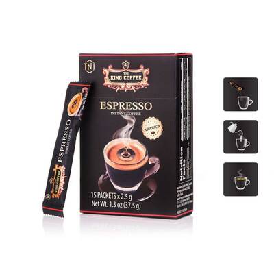 越南代购TNI黑咖啡KING COFFEE15条/2.5g无糖纯咖啡