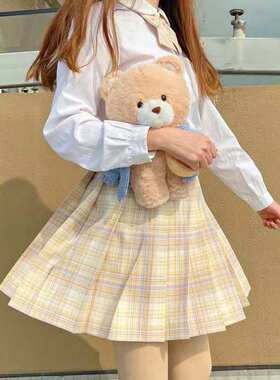 日系小清新浮月jk格裙a字半身短裙jk制服套装水手服学生装
