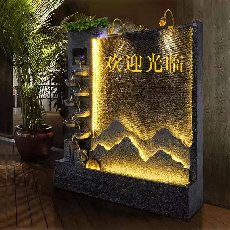 欧式风格水幕墙假山流水喷泉 办公室循环水景墙造景隔断,家居饰品,流水摆件,淘宝优惠券,粉丝福利购,淘宝优惠卷