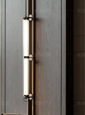 样板间现代新款仿云石壁灯新中式设计师售楼处酒店过道长杆吊工厂