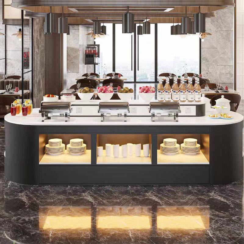 酒店单位食堂自助餐厅布菲炉摆台调料台商用一体取餐台中岛台