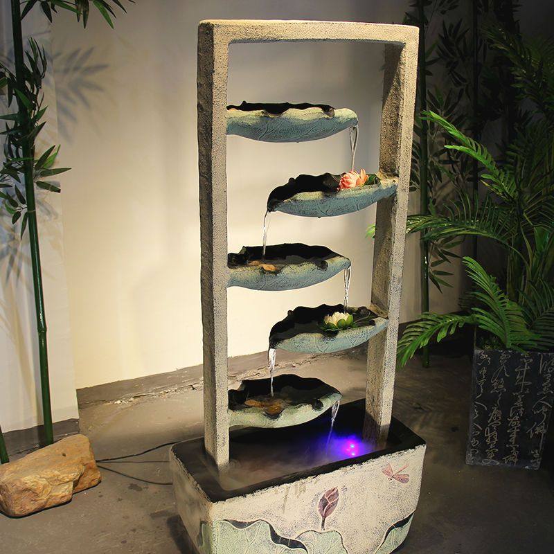 假山流水盆景观家居饰品树脂工艺门厅大堂摆件饰荷花喷泉荷叶连连,家居饰品,户外/庭院摆件,淘宝优惠券,粉丝福利购,淘宝优惠卷