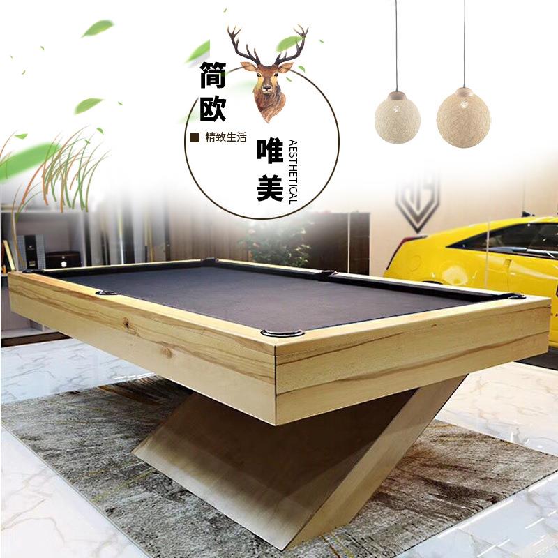 雕刻台球桌准型式美标球黑八商用花式九球台FPK中式桌台实木台球