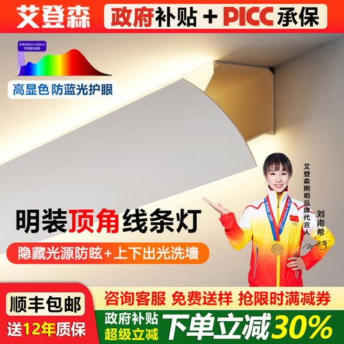 艾登森全光谱护眼明装顶角线灯