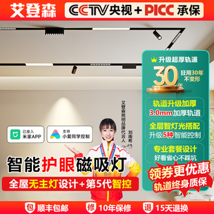 無主燈套餐智能語音磁吸燈 艾登森磁吸軌道燈客廳無邊框射燈嵌入式
