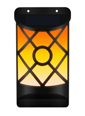 太阳能灯火焰66led庭院墙壁挂灯太阳能壁灯户外景观路灯感应灯