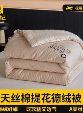 天丝棉被子提花进口德绒dralon纤维被春秋被学生宿舍秋冬季被芯