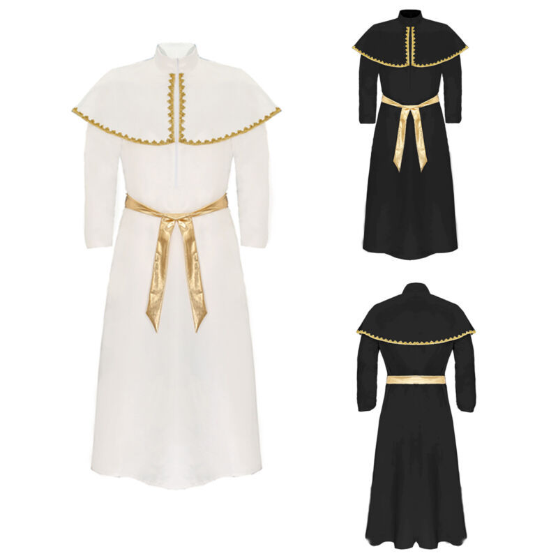 万圣节中世纪教皇服cosplay修士牧师服古装信徒披肩舞台表演服