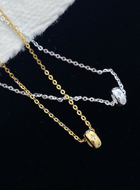 S925纯银四芒星项链女极简时尚通勤百搭气质高级感小众椭圆锁骨链