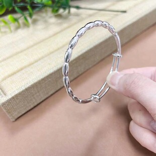 莫比乌斯福字手镯女网红年轻款爱交织缠绕麻花镯子推拉手环饰品