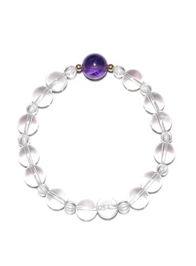 净体天然白水晶手串高级感水晶手链女天然水晶紫色水晶手串送礼物