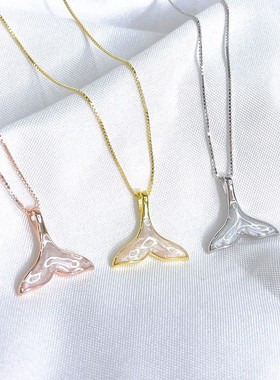 s925纯银梦幻鱼尾项链女 轻奢小众设计风ins高级感锁骨链生日礼物