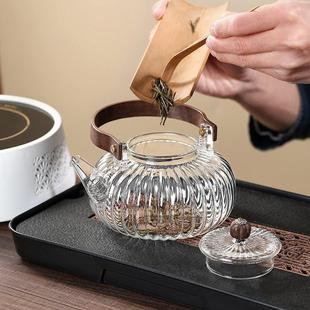 下午茶茶具围炉煮茶器具玻璃泡茶壶 茶壶泡茶家用耐高温花茶壶套装