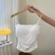 上衣内搭薄款 2025新款 白色短款 舞蹈服吊带背心女带胸垫一体式 修身