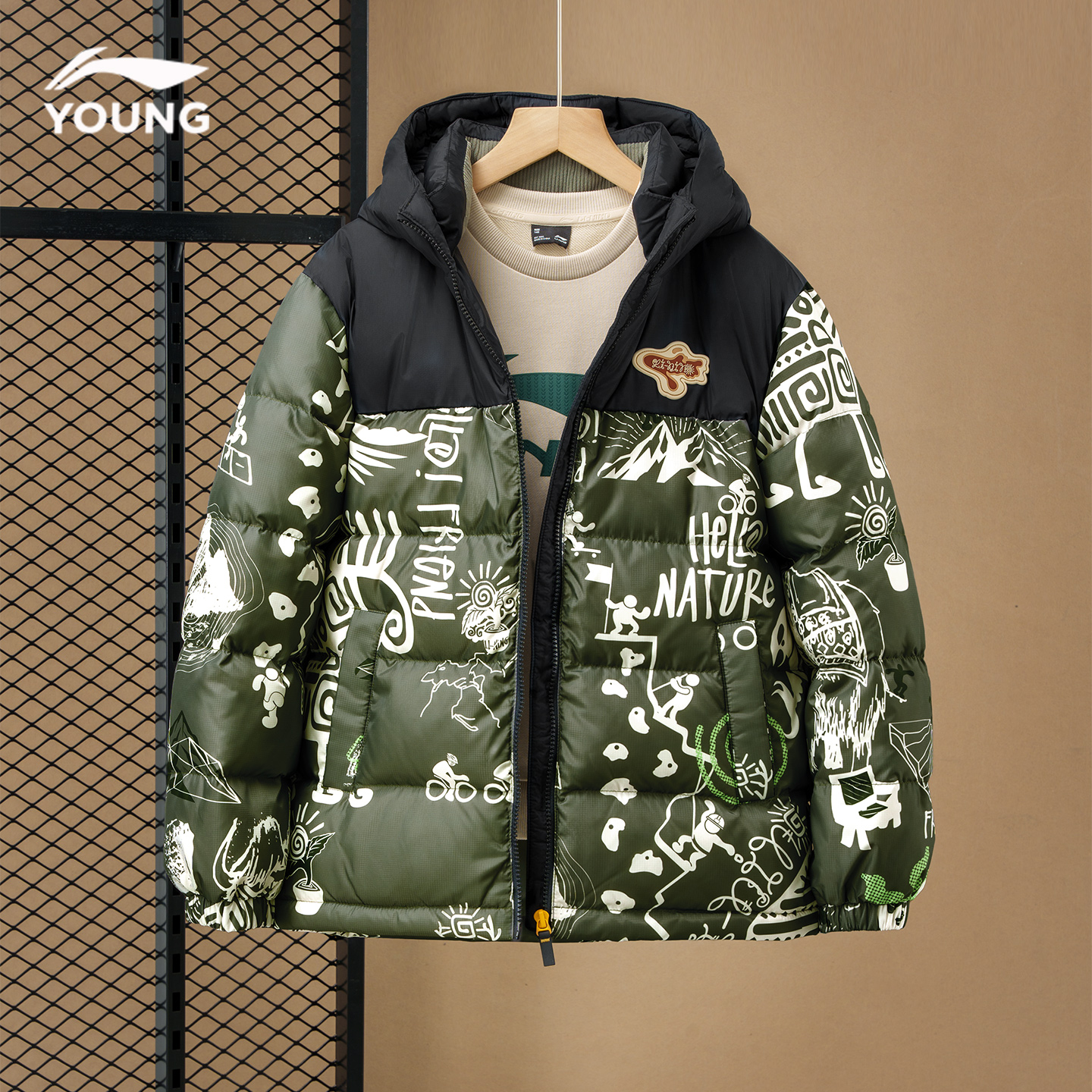 儿童羽绒服外套男童正品李宁