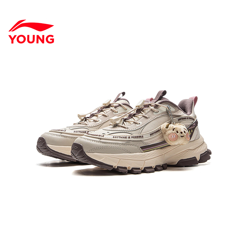 李宁女童鞋儿童运动鞋薄绒二棉鞋