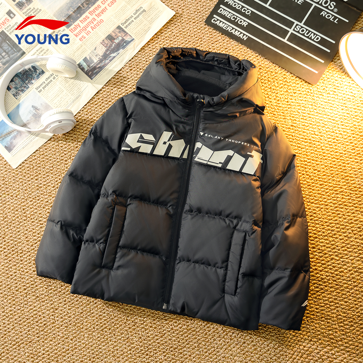 李宁儿童羽绒服男童冬季新款