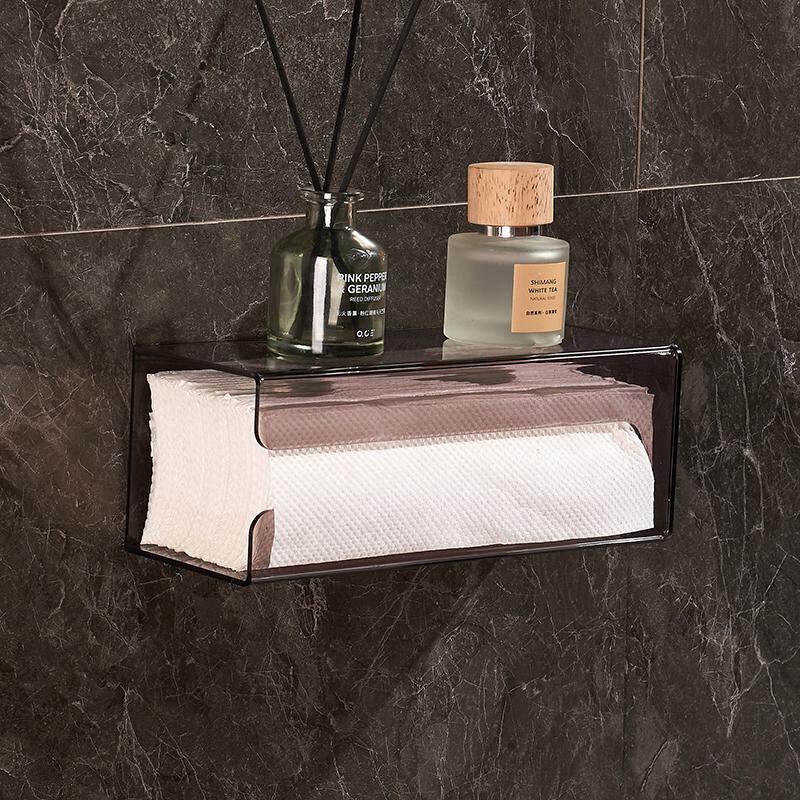 极速化妆室卫生纸盒壁挂式酒店洗手间免打孔卫生纸巾收纳盒压克力